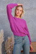 Load image into Gallery viewer, Making Waves Cable Knit Sweater

