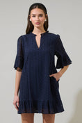Load image into Gallery viewer, Derry Eyelet Shift Mini Dress | Navy