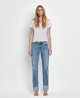 Load image into Gallery viewer, Lovervet by VERVET Jeans | Made to Chill Mid-Rise Cuffed Straight Jeans