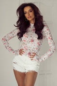 Load image into Gallery viewer, On Trend Pink Floral Mesh Blouse