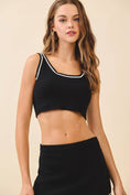 Load image into Gallery viewer, Motion Contrasting Stripes Knit Cropped Tank Top