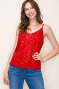 Load image into Gallery viewer, Let’s Go Out Red Sequin Tank
