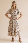 Load image into Gallery viewer, Polkadot Smocked Waist Tiered Maxi Dress