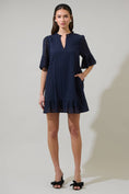 Load image into Gallery viewer, Derry Eyelet Shift Mini Dress | Navy
