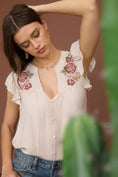 Load image into Gallery viewer, Falling for You Embroidered Floral Top