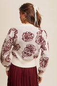 Load image into Gallery viewer, Feminine in Floral Puff-Sleeve Sweater