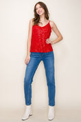 Load image into Gallery viewer, Let’s Go Out Red Sequin Tank
