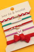 Load image into Gallery viewer, Beautiful in Bows Hair Tie & Bracelet Set | Red