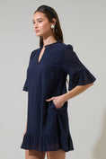 Load image into Gallery viewer, Derry Eyelet Shift Mini Dress | Navy