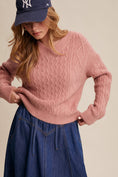 Load image into Gallery viewer, Cozy Creation Cable Knit V-Neck Sweater