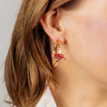 Load image into Gallery viewer, Razorback Jewelry | Arkansas Razorback Gold Hoop Earrings
