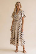 Load image into Gallery viewer, Polkadot Smocked Waist Tiered Maxi Dress
