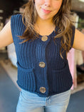 Load image into Gallery viewer, Life is Golden Button Down Knit Vest