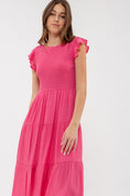 Load image into Gallery viewer, Pretty in Pink Smocked Midi Dress