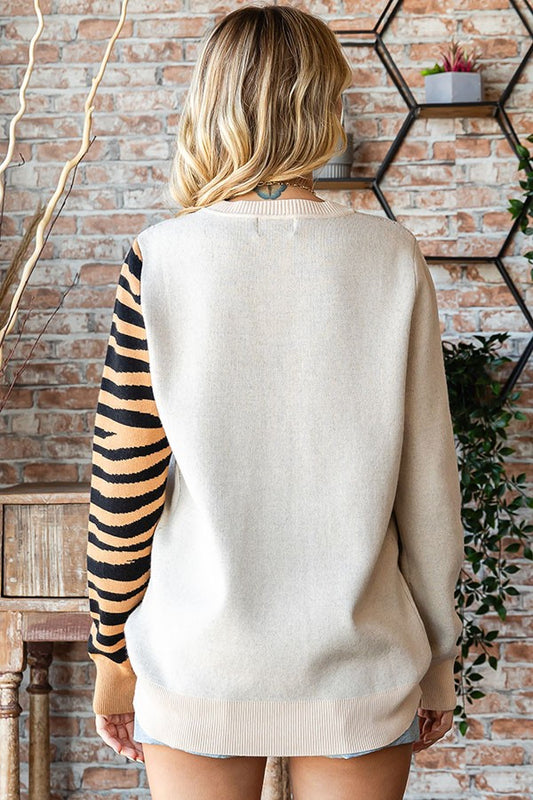 Wild Side Tiger Sleeve Sweater