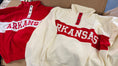 Load image into Gallery viewer, Kick-off Classic Arkansas Varsity Snap Pullover | Cream