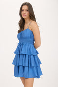 Load image into Gallery viewer, Blue dress, blu pepper dress, blue mini dress, blu pepper mini dress, wedding guest dress, wedding guest dress near me, dresses for wedding guest, dresses for summer, dresses for summer, stores near me fayetteville