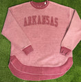 Load image into Gallery viewer, Red razorback top, red razorback sweatshirt, Pressbox apparel, razorback top, razorback sweatshirt, cute razorback sweatshirt, razorback store Fayetteville, razorback shop Fayetteville ar, Fayetteville ar boutique store, online boutique, arkansas razorback store, razorback sweatshirt for women