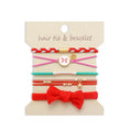 Load image into Gallery viewer, Beautiful in Bows Hair Tie & Bracelet Set | Red
