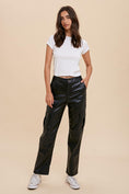 Load image into Gallery viewer, Make an Effort Cargo Vegan Leather Pants