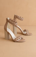 Load image into Gallery viewer, Oasis society sandals, oasis society heels, tan strappy heels, taupe heels, neutral heels, neutral strappy heels, dolce vita dupe heels, shopping near me Fayetteville ar