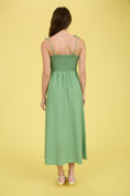 Load image into Gallery viewer, Green maxi dress, green smocked dress, blu pepper dress, blu pepper clothing, dresses for summer, summer maxi dress, cure dresses near me, stores in Fayetteville ar, stores in NWA