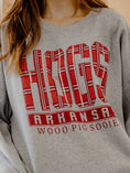 Load image into Gallery viewer, Arkansas Razorbacks Preppy Plaid Gray Thrifted Sweatshirt