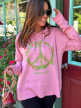 Load image into Gallery viewer, Peace on Earth Lightweight Pink Hoodie
