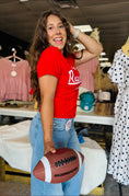 Load image into Gallery viewer, My Elevated Varsity Off-Shoulder Razorback Tee