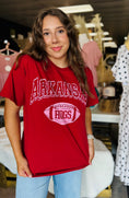 Load image into Gallery viewer, Arkansas Razorbacks Wonka Football Cardinal Thrifted Tee