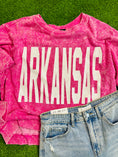 Load image into Gallery viewer, Arkansas sweatshirt, Arkansas top, Arkansas shirt, pink Arkansas sweatshirt, pink Arkansas top, razorback shirts for women, Fayetteville ar boutique store, shopping near me springdale ar, Arkansas Razorback Shopping