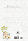 Load image into Gallery viewer, Back cover of a prayer journal with text and a decorative plant and chair illustration.