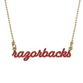 Load image into Gallery viewer, Gold and red Razorback Necklace, Arkansas Razorback necklace, Arkansas necklace, razorback jewelry near me, shopping near me, Fayetteville ar boutique, stores near me