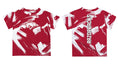 Load image into Gallery viewer, Red t-shirt with white abstract design and 'RAZORBACKS' text on a white background, kids razorback shirt, kids razorback clothes, girls kids razorback, kids razorback nearby, toddler razorback shirt, Arkansas razorback youth apparel, shirts kids Razorback, Arkansas razorback baby girl clothes, Arkansas razorback baby boy clothes, stores in Fayetteville ar