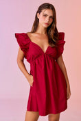Load image into Gallery viewer, Red mini dress, red razorback gameday dress, dresses near me, dress shop, red gameday dress-papermoon dress, papermoon clothing, shopping near me, Fayetteville ar boutiques, Fayetteville stores near me, razorback shoppe, razorback store near me