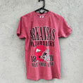 Load image into Gallery viewer, Hit that line red razorback football tshirt, red Arkansas football tee, Arkansas Razorback football shirt, football Arkansas shirt, Fayetteville ar shopping near me, razorback store near me, razorback clothing near me