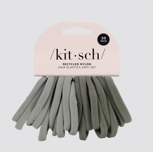 Kitsch | Eco-Friendly Nylon Elastics 20pc set - Eucalyptus