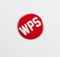 Load image into Gallery viewer, Red button with 'WPS' text on a white background, razorback gameday pins, Arkansas gameday pins, red game day pins, razorback stores in fayetteville arkansas
