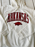 Load image into Gallery viewer, Hog Wild Arkansas Razorback Hoodie - Ivory Corded Sweatshirt
