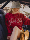 Load image into Gallery viewer, Arkansas Razorbacks Polka Dot Puff Wknd Mock Neck Sweatshirt