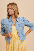 Load image into Gallery viewer, Darling Delight Cropped Denim Jacket