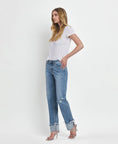 Load image into Gallery viewer, Lovervet by VERVET Jeans | Made to Chill Mid-Rise Cuffed Straight Jeans
