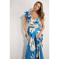 Load image into Gallery viewer, Blue Magnolia Ruffle Maxi Dress