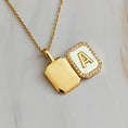 Load image into Gallery viewer, Ellison & young jewelry, initial jewelry, initial locket necklace, gold initial necklace, gold initial locket, letter necklace, gold letter necklace, Fayetteville ar shopping, boutiques in Fayetteville ar, stores near me