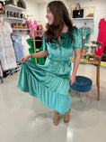 Load image into Gallery viewer, THML | All is Calm Emerald Green Velvet Dress

