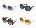 Load image into Gallery viewer, Blue Gem Sunglasses | Retro Large Square Temple Detail Rose Sunglasses