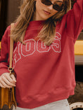 Load image into Gallery viewer, Arkansas Razorbacks Polka Dot Puff Wknd Mock Neck Sweatshirt
