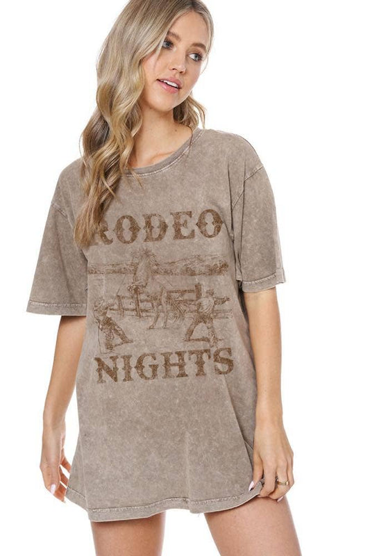 Rodeo Nights Cowboy Vintage Graphic Tee