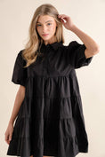 Load image into Gallery viewer, Hey Hey LBD Puff Sleeve Dress
