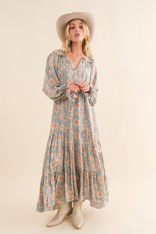 Falling For Boho Floral Maxi Dress